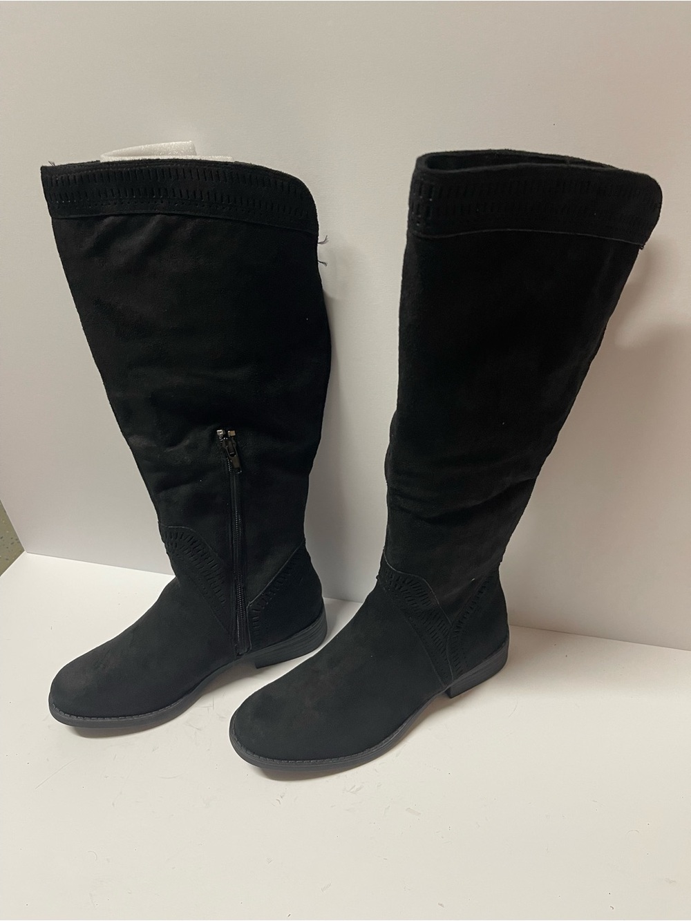 American Rag Women's Tamar Boots Black Micro Suede #kneehigh #suede